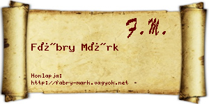 Fábry Márk névjegykártya
